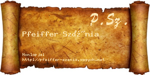 Pfeiffer Szénia névjegykártya